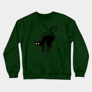 happy halloween spooky cat Crewneck Sweatshirt